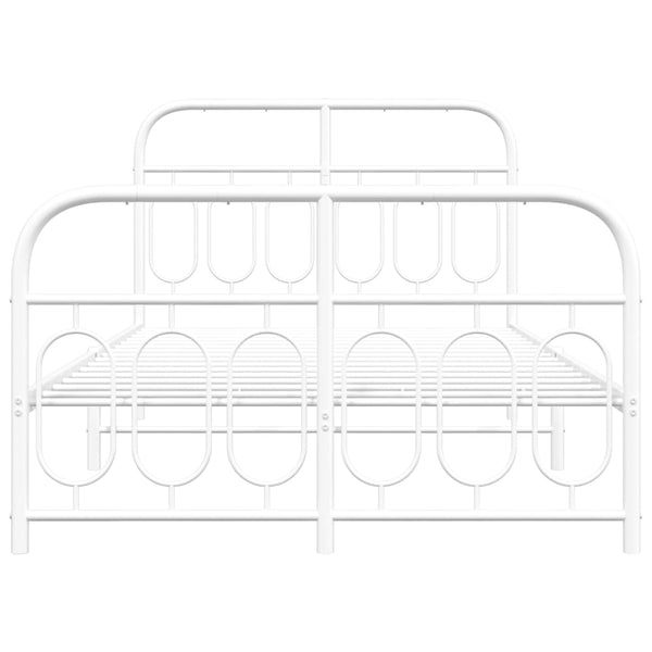 Metallinen sängynrunko päädyillä valkoinen 120x200 cm