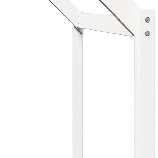 Lastensängyn katos valkoinen 213x95,5x144,5 cm täysi mänty