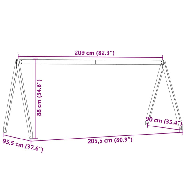 Valkoinen lastensängyn katos Sapet 209x95,5x88cm (mänty)