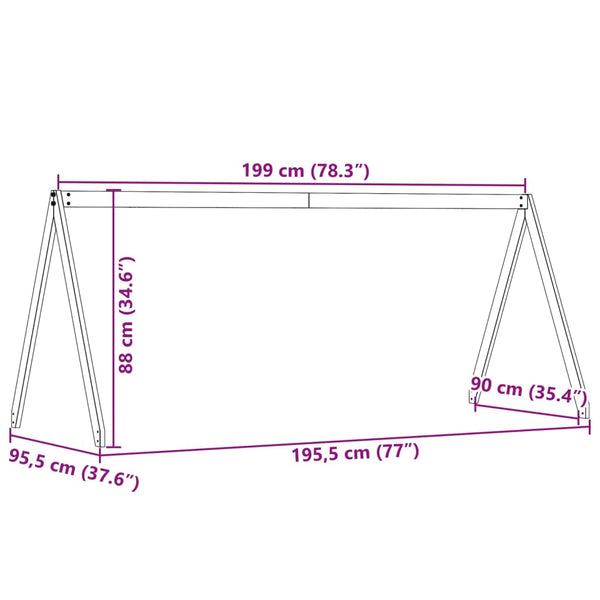 Lastensängyn katos Sapet 199x95,5x88cm (mänty)