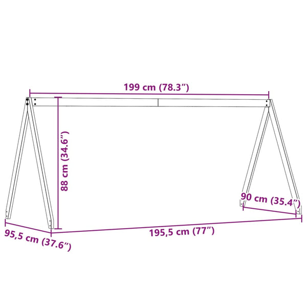 Valkoinen lastensängyn katos Sapet 199x95,5x88cm (mänty)