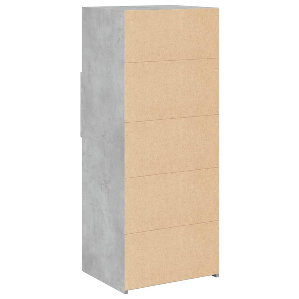 Kaappi betoninharmaa 50x42,5x124 cm tekninen puu