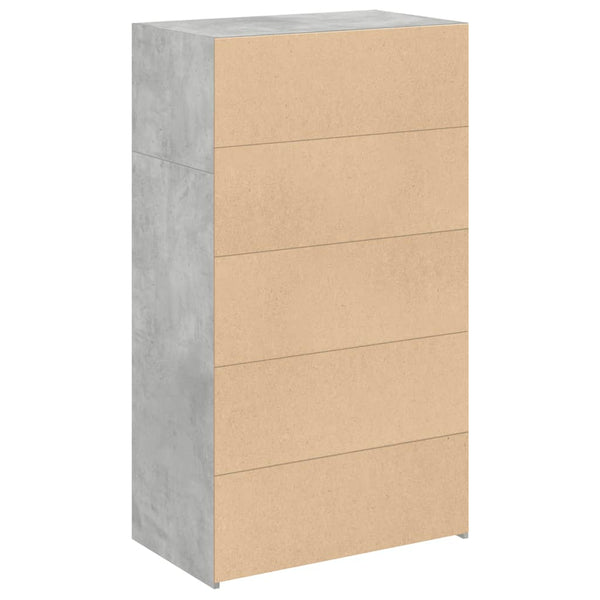 Kaappi betoninharmaa 70x41x124 cm tekninen puu