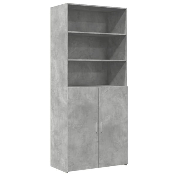 Kaappi betoninharmaa 80x42,5x185 cm tekninen puu