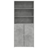 Kaappi betoninharmaa 80x42,5x185 cm tekninen puu