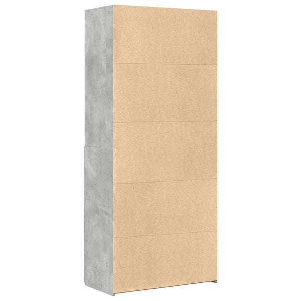 Kaappi betoninharmaa 80x42,5x185 cm tekninen puu