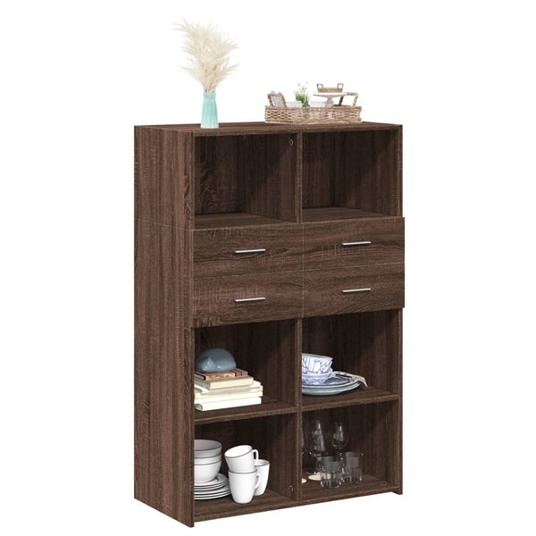 Kaappi ruskea tammi 80x42,5x124 cm tekninen puu