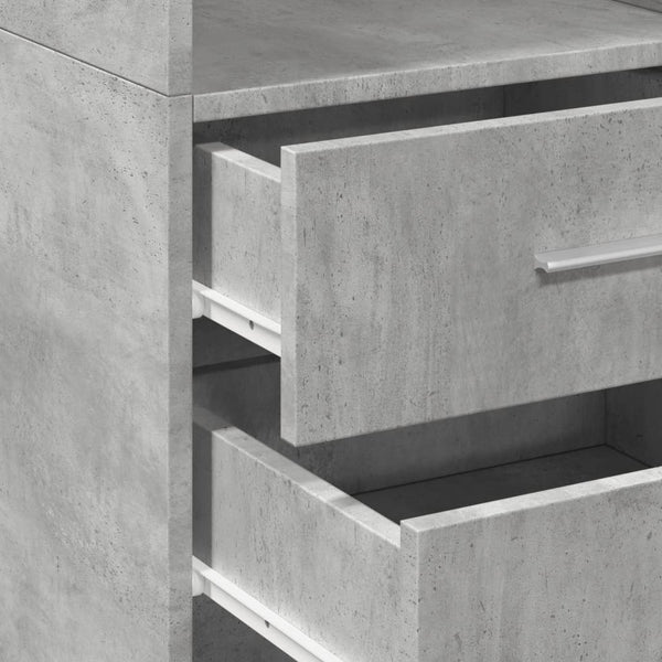 Kaappi betoninharmaa 40x42,5x185 cm tekninen puu