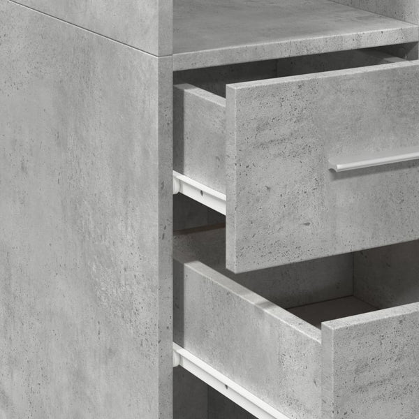 Kaappi betoninharmaa 50x42,5x185 cm tekninen puu