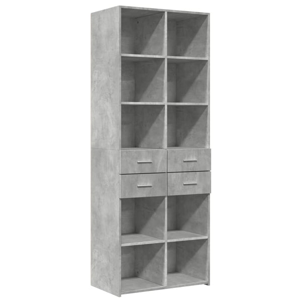 Kaappi betoninharmaa 70x42,5x185 cm tekninen puu