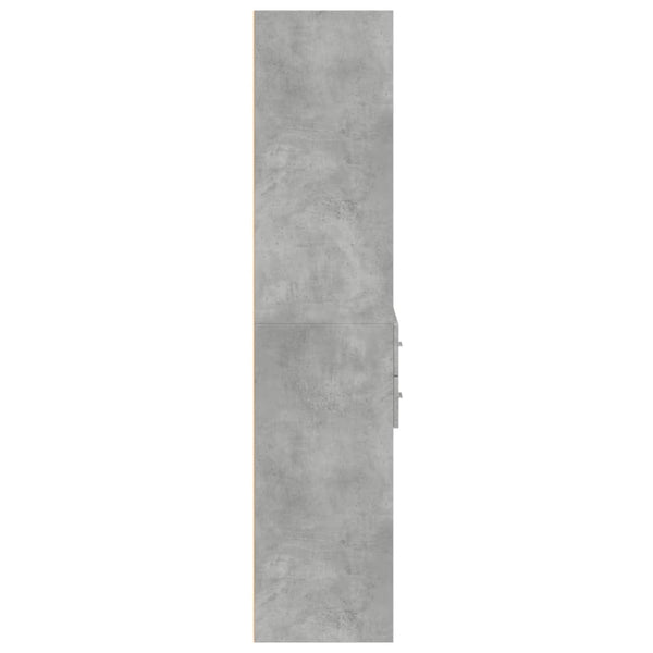 Kaappi betoninharmaa 70x42,5x185 cm tekninen puu