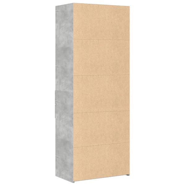 Kaappi betoninharmaa 70x42,5x185 cm tekninen puu
