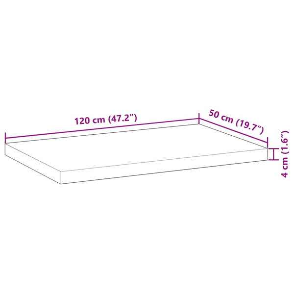 Pöytälevy suorakaide Gemilea 120x50x4cm (akasiapuu)