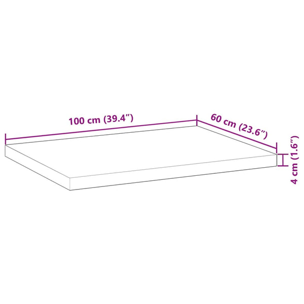 Pöytälevy suorakaide Gemilea 100x60x4cm (akasiapuu)