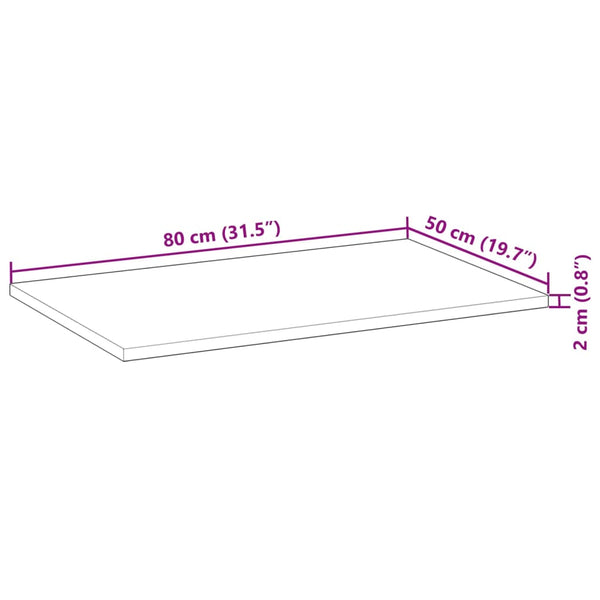 Pöytälevy suorakaide Gemilea 80x50x2cm (akasiapuu)