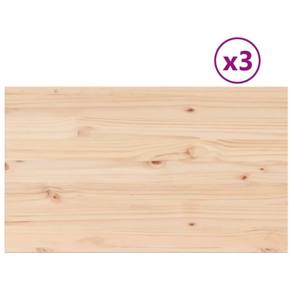 Pöytälevyt 3 kpl 80x47x2,5 cm suorakaide täysi mänty
