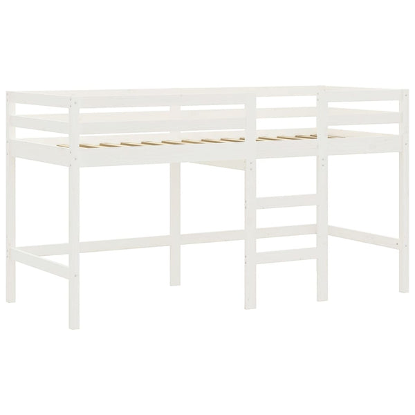 Lasten parvisänky verhoilla mustavalk. 90x190 cm täysi mänty