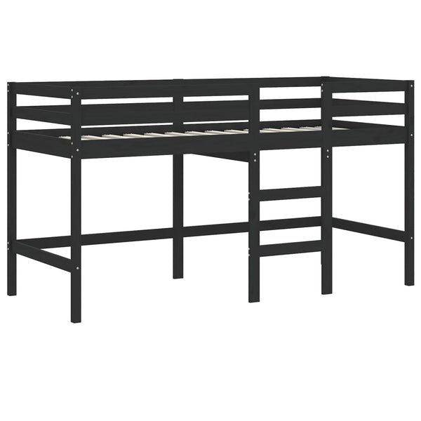 Lasten parvisänky verhoilla sininen 90x190 cm täysi mänty