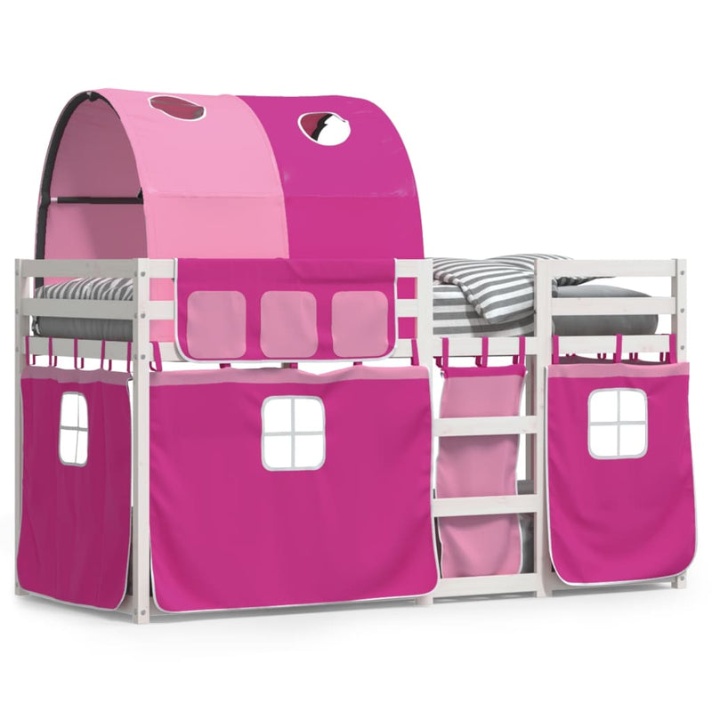 Parvisänky Brandusa verhoilla 80x200cm (mänty) pinkki