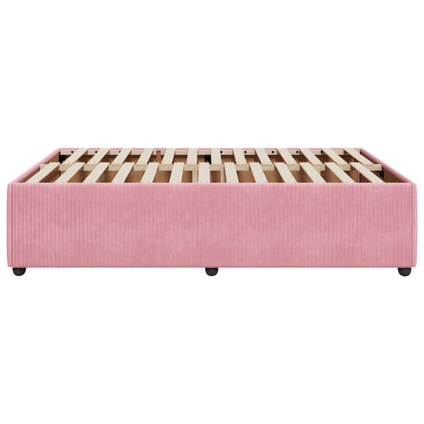 Sängynrunko ilman patjaa pinkki 140x200 cm sametti