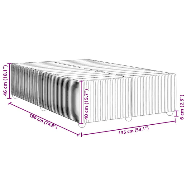 Tummanharmaa sängynrunko ilman patjaa Vasilca (kaksinkertainen kangas)