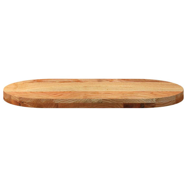 Vaaleanruskea pöytälevy Veres 80x40x4cm (massiivipuu tammi soikea)