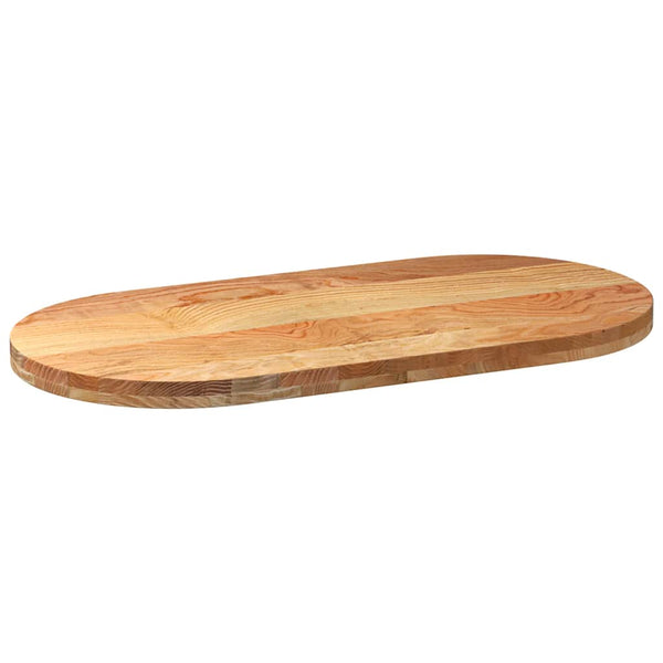 Vaaleanruskea pöytälevy Veres 100x50x4cm (massiivipuu tammi soikea)