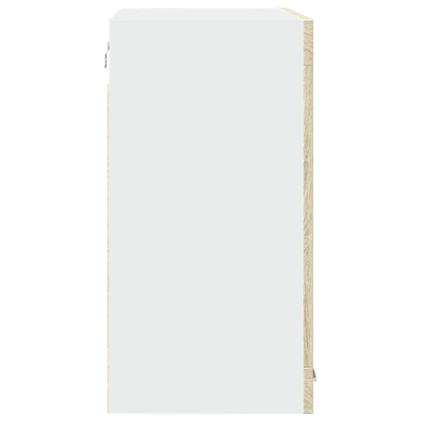 Seinäkaappi lasilla Sonoma-tammi 80x31x60 cm lastulevy
