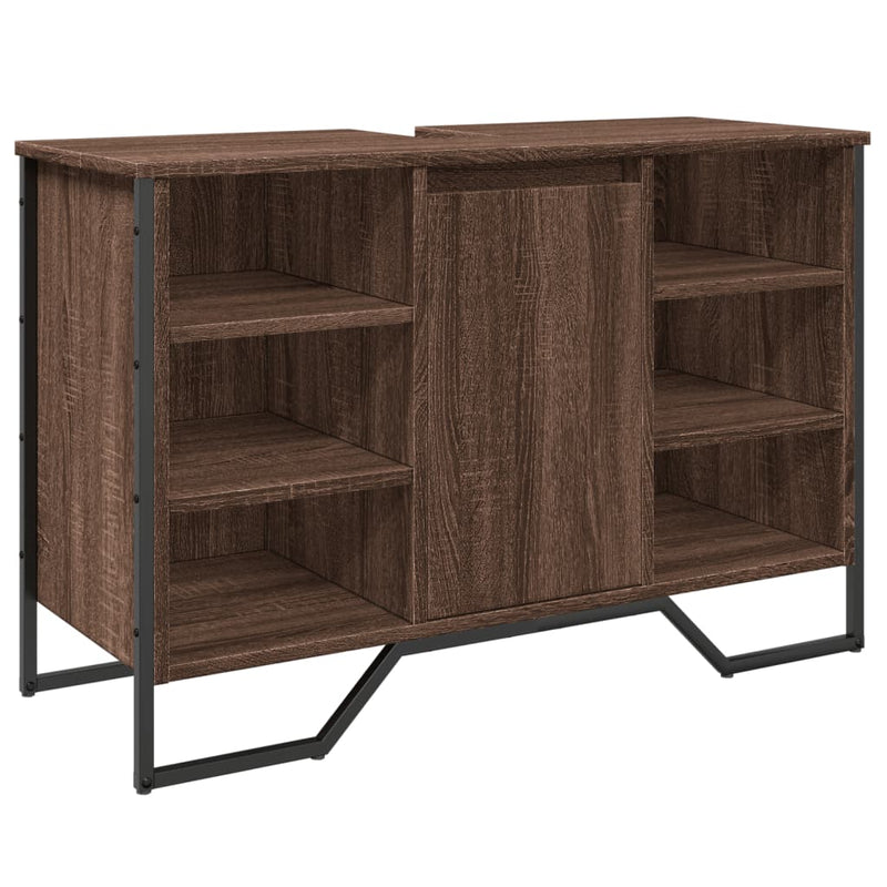 Ruskea kylpyhuoneen pesuallaskaappi Albu 91x35x60cm (puinen)
