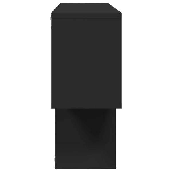 Seinähylly musta 100x20x53 cm lastulevy