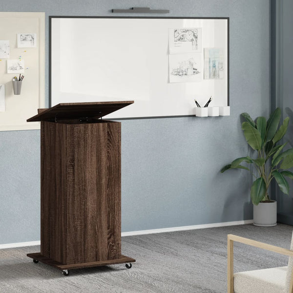 Ruskea puhujan koroke pyörät/laatikko Ghican 55x55x107cm (puinen)