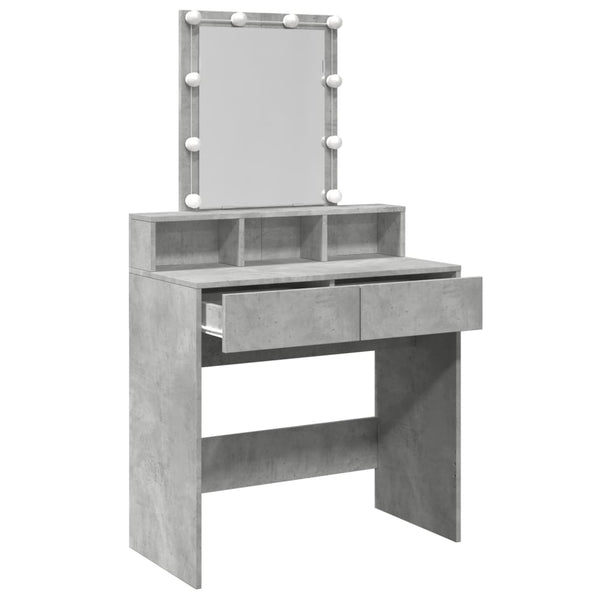 Peilipöytä LED-valoilla betoninharmaa 80x41x144,5 cm