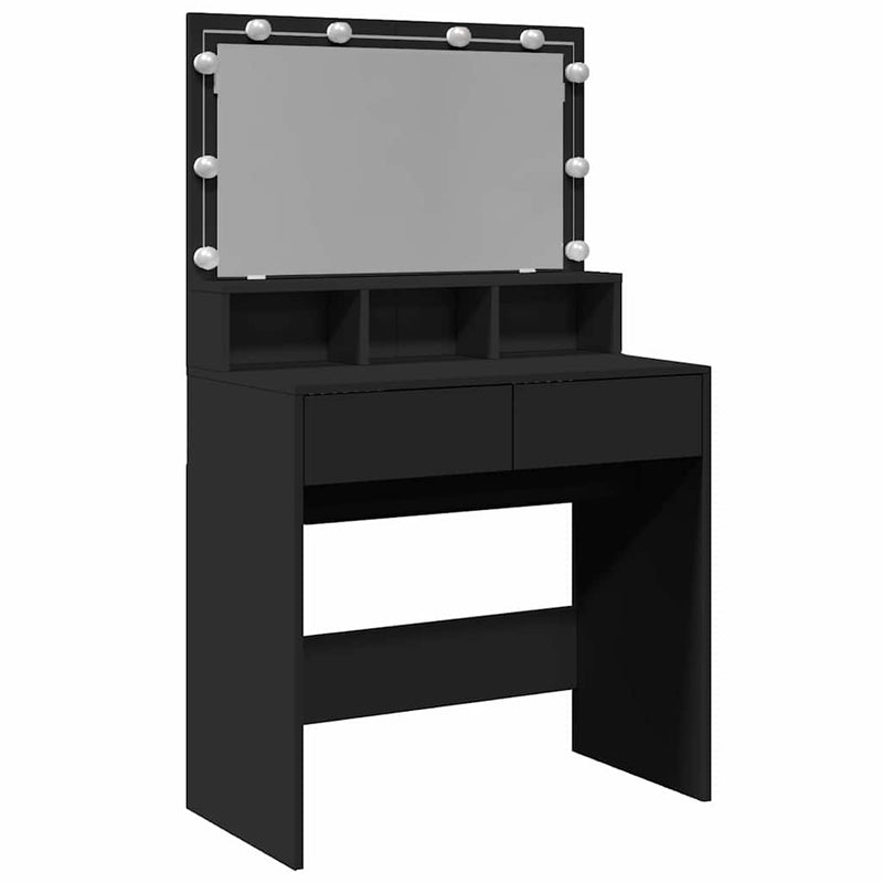Musta peilipöytä led-valoilla Odotie 80x41x134,5cm