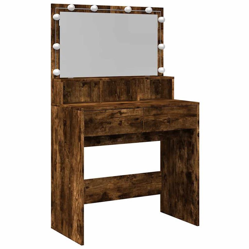 Savutammi peilipöytä led-valoilla Odotie 80x41x134,5cm