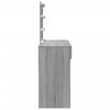 Peilipöytä LED-valoilla harmaa Sonoma 100x40x130 cm