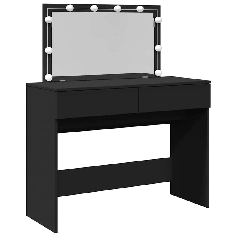 Musta peilipöytä led-valoilla Leal 100x40x120cm