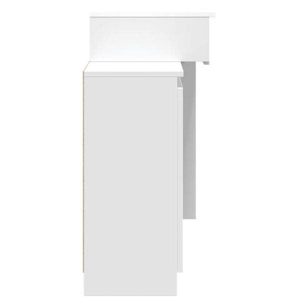 Peilipöytä LED-valoilla valkoinen 115x37x110,5 cm