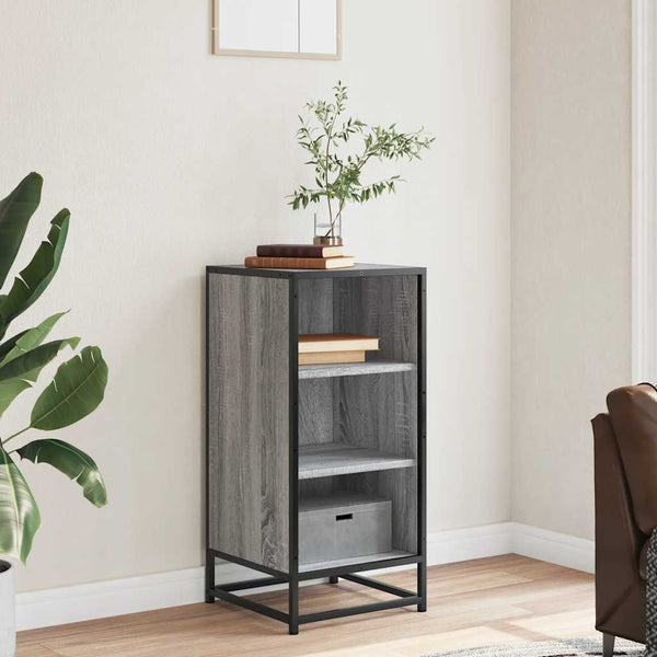 Harmaa senkki Velemir 35,5x35x76cm (puinen ja metalli)