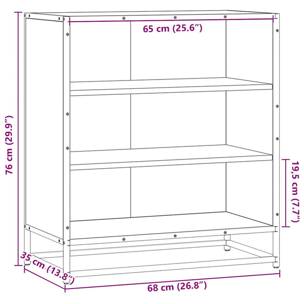 Ruskea senkki Virvoara 68x35x76cm (puinen ja metalli)