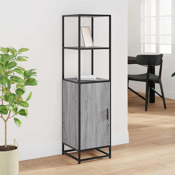 Harmaa highboard Ozen (sonoma suunniteltu puu ja metalli)