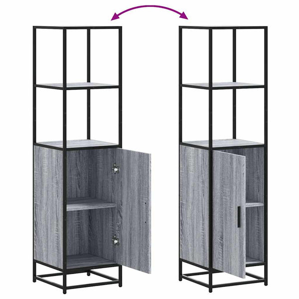 Harmaa highboard Ozen (sonoma suunniteltu puu ja metalli)