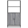 Harmaa highboard Jep 68x35x139cm (suunniteltu puu ja metalli)