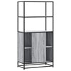 Harmaa highboard Jep 68x35x139cm (suunniteltu puu ja metalli)