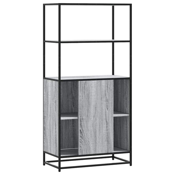 Harmaa highboard Jep 68x35x139cm (suunniteltu puu ja metalli)