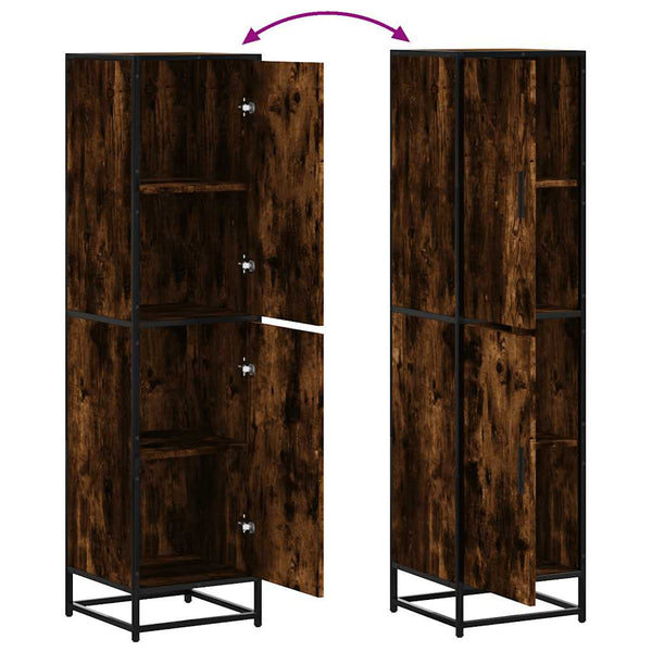 Highboard Micsu (savustettu tammi suunniteltu puu ja metalli)