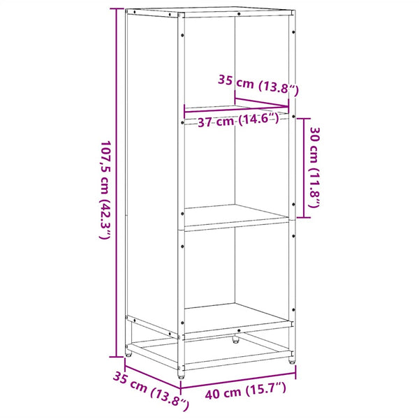 Harmaa kirjakaappi Adalber 40x35x107,5cm (engineered wood)