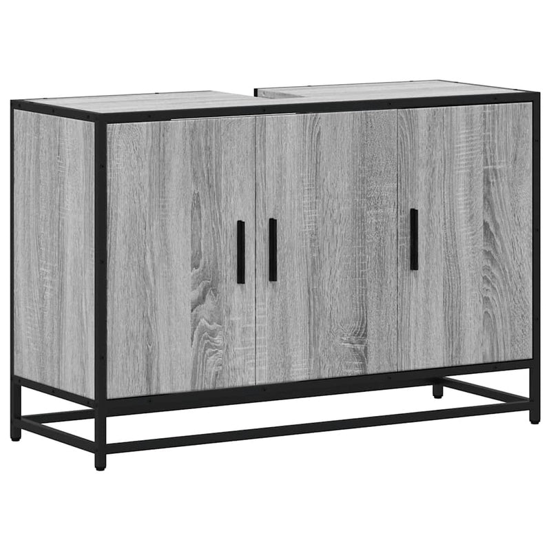 Harmaa kylpyhuonekaappi altaalla Fabiana 90x33x60cm (puinen)