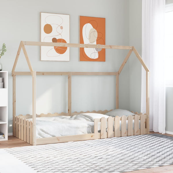 Lasten talonmuotoinen sängynrunko 90x190 cm täysi mänty