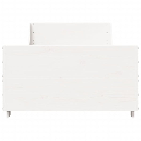 Sängynrunko ilman patjaa valkoinen 90x190 cm täysi mänty