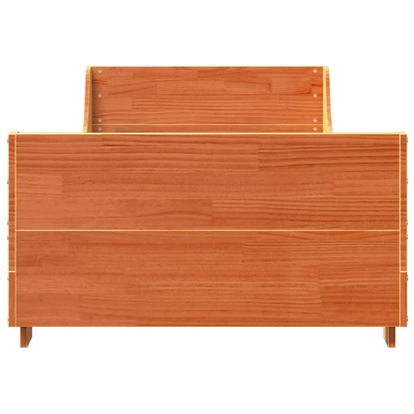 Sängynrunko ilman patjaa vahanruskea 90x190 cm täysi mänty